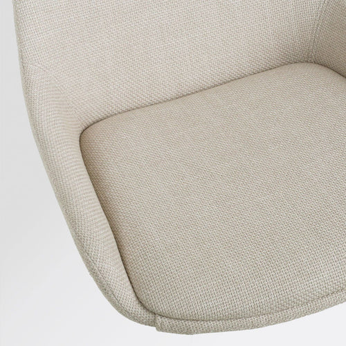 Nolon Nola-Isa Eetkamerstoel Beige - Draaibaar Wit Onderstel