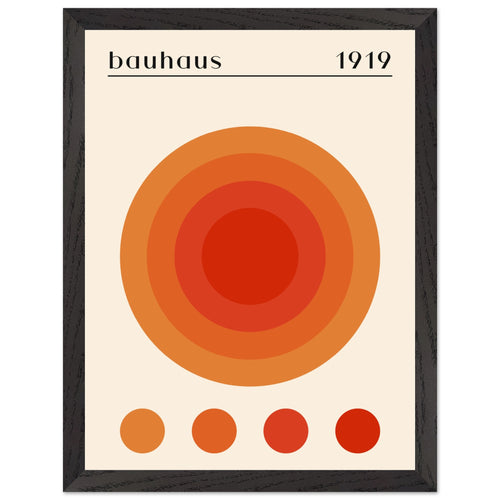 Artfulprints Poster met Lijst Bauhaus - Orange dot   - 30x40 cm - Oranje