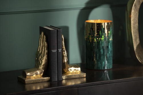 J-Line boekensteun Handen - polyresin - goud -  2 stuks - vtwonen shop