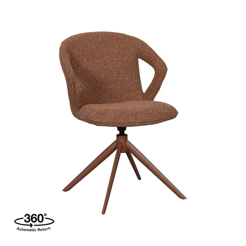 LABEL51 Eetkamerstoel Zurich - Oranje Bouclé