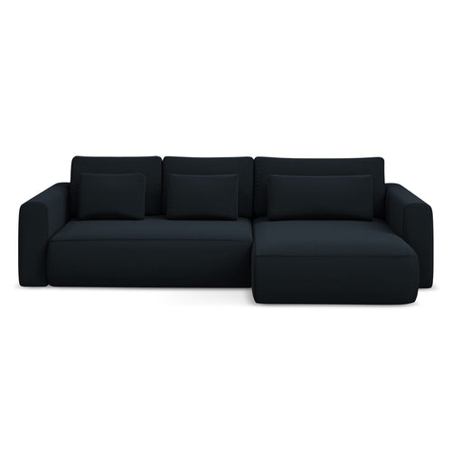 LaMiaSofa hoekbank rechts Perugia - velours - koningsblauw - 278x149x82