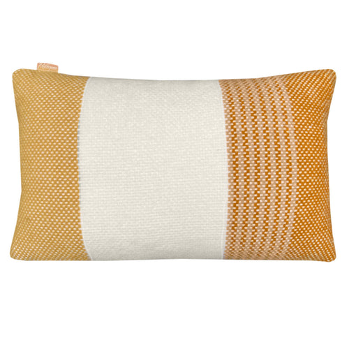 Malagoon kussen Festivity - geel, oker, offwhite - 35x60cm 100% wol