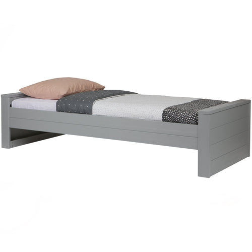 WOOOD bed incl. matras/bedlade Dennis - Betongrijs - Grijs - 53x219x95 - vtwonen shop