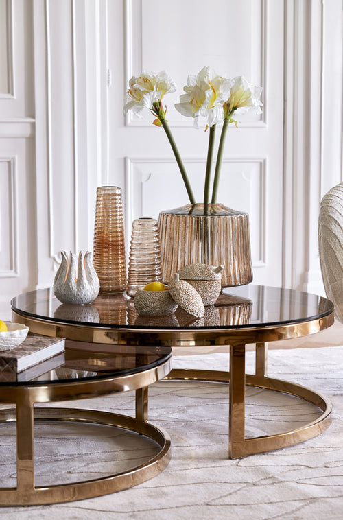 Light & Living salontafel MILAGRO - Ø100.5x36.5cm - goud - Set van 2