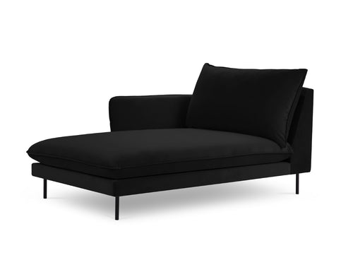 Cosmopolitan Design linker meridiaan Vienna flueel, zwart - 170x110x95cm