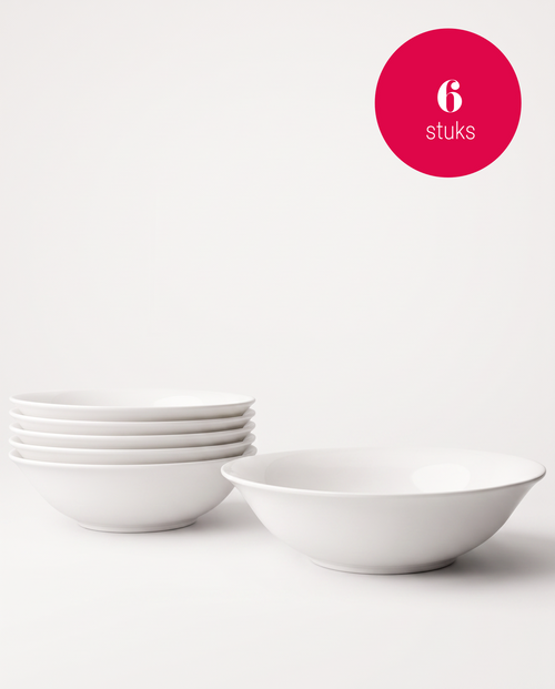 vtwonen - Pasta kommen - Wit - 20 cm - Set van 6