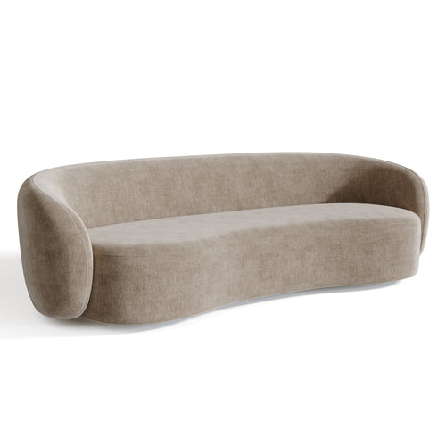 Sia Home - Rechte slaapbanken KATE - Zacht aanvoelende geweven stof - Mol - 210cm