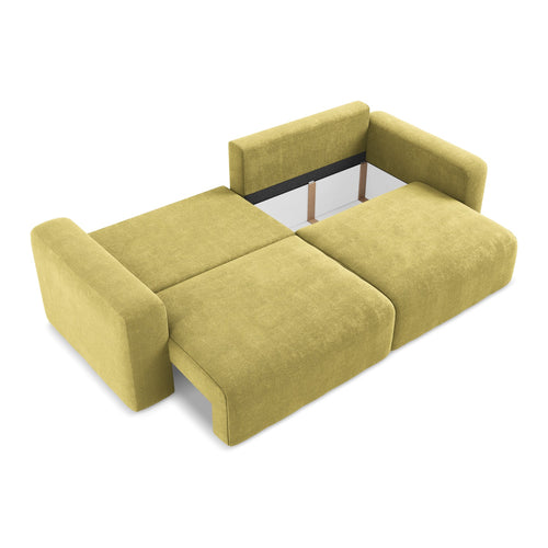 LaMiaSofa 3-zits slaapbank Ostia - chenille stof - limoengroen - 244x102x79