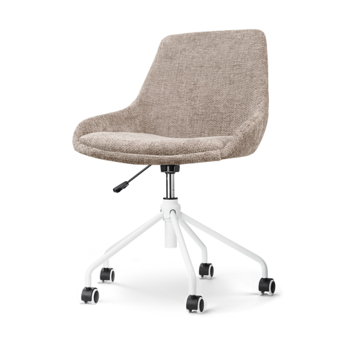 Nolon Nout-Isa Bureaustoel Bruin - Stof - Wit Onderstel - vtwonen shop
