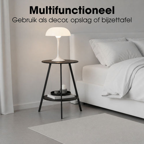 Mica Decorations Seatle Bijzettafel Rond voor Buiten - Koffietafel - Salontafel Buiten - Ook als Plantentafeltje of Plantenstandaard - Metaal - 58 x
