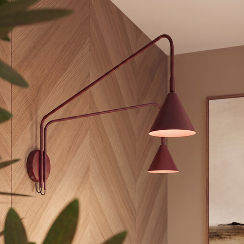 Sollux Lighting Wandlamp NOX 2 bordeaux met schakelaar - 150x80x30cm