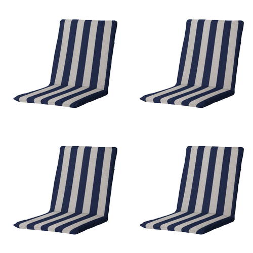 Madison stapelstoelkussen Amora - blauw - 97x49x5cm - set van 4