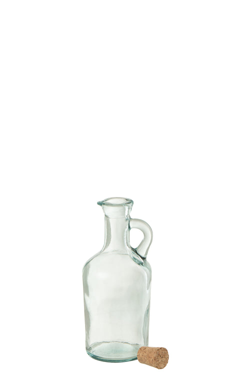 J-Line karaf Tuit Rond - decanteerkaraf + stop - glas/kurk - transparant/groen - vtwonen shop