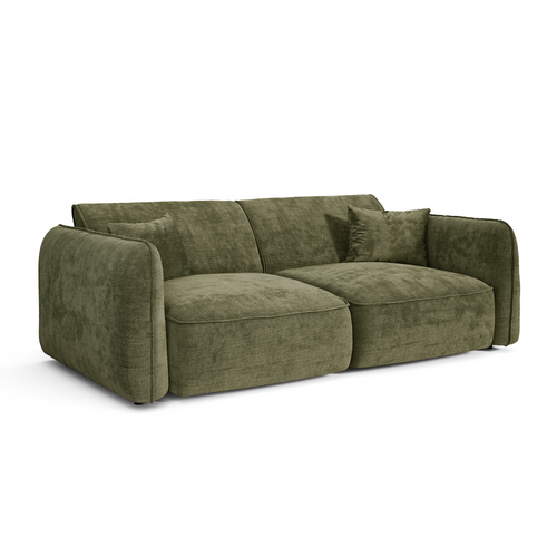 Premium Interiors - Bank LOMI - gewaafd fluweel vintage groen 150cm