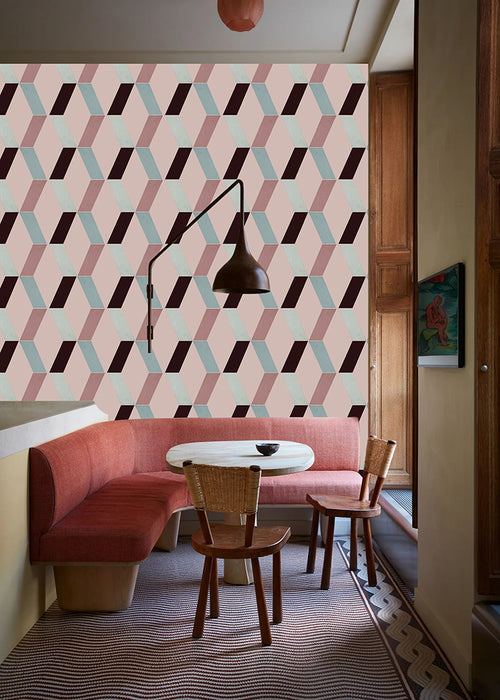 Catchii Behang Zigzag Franky beige multi - vtwonen shop