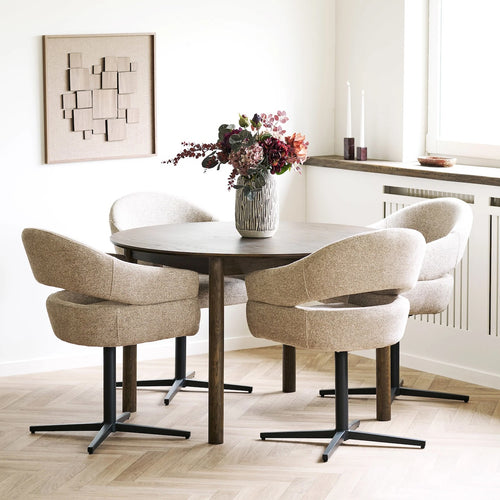 Artichok Loet uitschuifbare houten eettafel gerookt eiken - 120 - 220 x 75 cm
