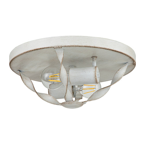 Elstead Quoizel Bradbury Semi Flush Plafondlamp Antiek Wit