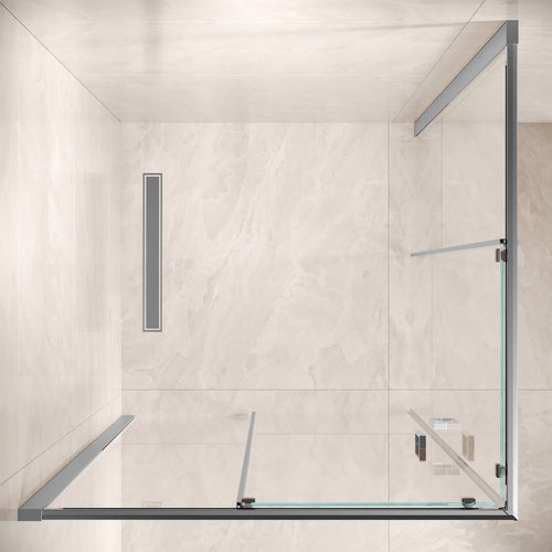 Badplaats Douchecabine Dakota 80 x 80 x 190 cm – Chroom – Douchewand met Schuifdeur