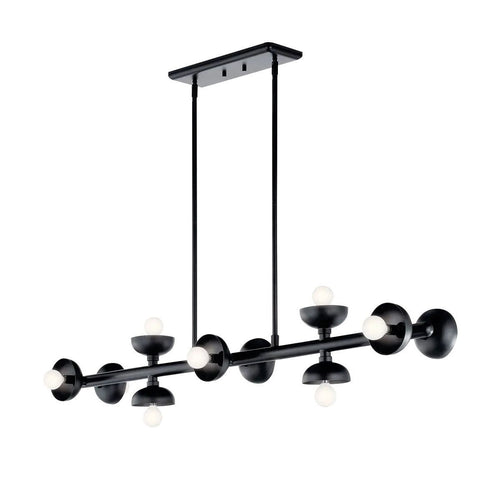 Bar Pendelleuchte Deckenleuchte Modern Satin Schwarz 10x E14