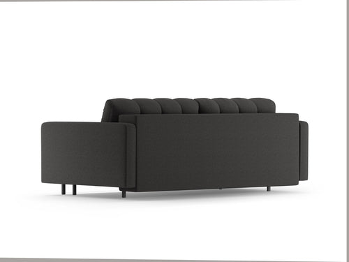 Cosmopolitan Design Slaapbank met opbergdoos Bali 3-zits, structurele stof donkergrijs - 84x222x105cm