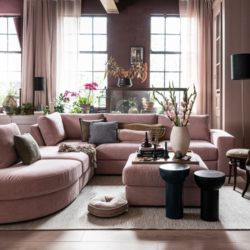 vtwonen hoek bank element Family - Polyester - Roze - 85x96x96 - vtwonen shop