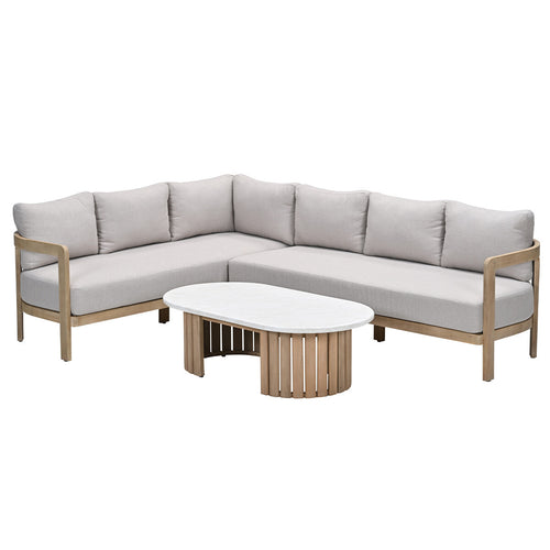 Garden Impressions Loungeset Sirocco 3-delig links - acacia - grey sand