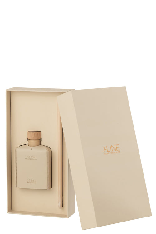 J-Line geurstokjes - Suit & Tie - leder - beige - 100ml