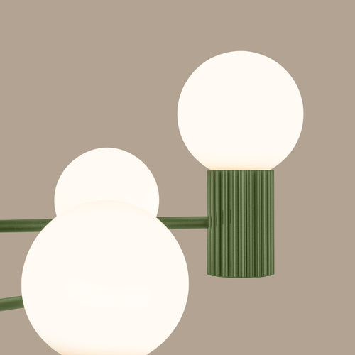 Sollux Lighting Kroonluchter HALO 6 olijfgroen - 64x64x230cm