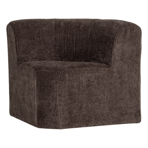 WOOOD eetbank hoek met rugleuning Mojo Base - Rib - Bruin - 83x80x80