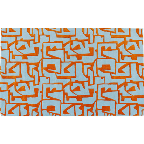 Kare Design Vloerkleed Labirinto 300x200cm blauw en oranje