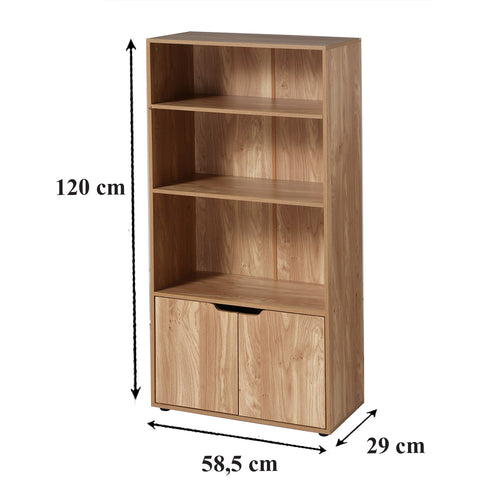 CALICOSY - Rek met 3 niveaus en opbergruimte MODU - Hout - 29x58,5x120 cm