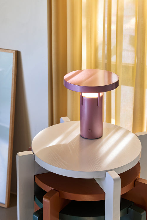 Hübsch draagbare lamp BringMe - acryl/ijzer - ø18xh20cm