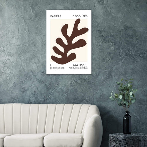Artfulprints Poster Matisse – Ocean petals brown   - A4 21x29.7 cm - Bruin