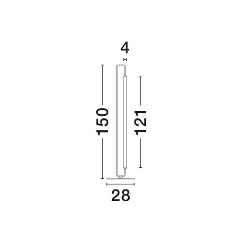 Nova Luce WETRO Geïntegreerde LED-vloerlamp, matzwart, goudkleurige LED, 32W, 1856lm, 3000K, aan/uit-schakelaar.