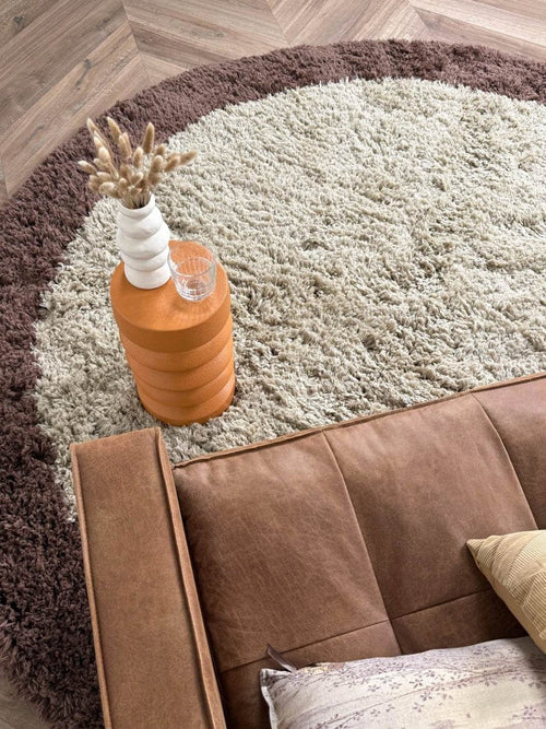Interieur05 vloerkleed Pilo - hoogpolig - beige/bruin - Ø240 cm - vtwonen shop