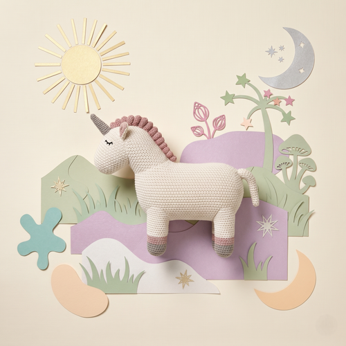 Pintado & Lacado knuffeldier Eenhoorn - wit - 46 cm