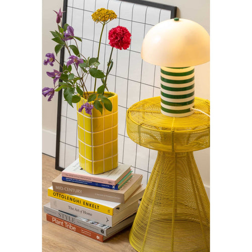 Leitmotiv bijzettafel Cuerda Corcho - geel - Ø30.5cm