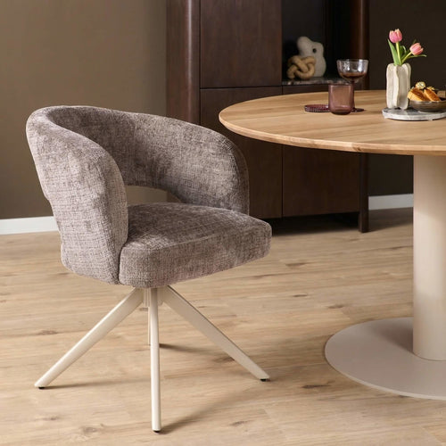 Starfurn Eetkamerstoel Demi - Taupe/Zand - Set van 2