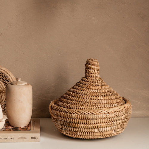NOA MAY Mand Tajine - naturel - zeegras - Ø 30 x h 30 cm