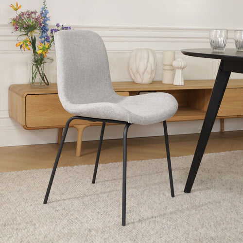 Nolon Nora-Fé Eetkamerstoelen Set van 2 - Lichtgrijs - Zwarte Poten - vtwonen shop