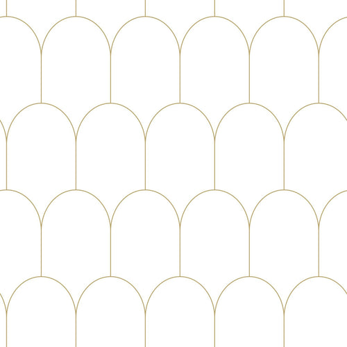 ESTAhome behang art deco motief wit en goud - 53 cm x 10.05 m - 139139
