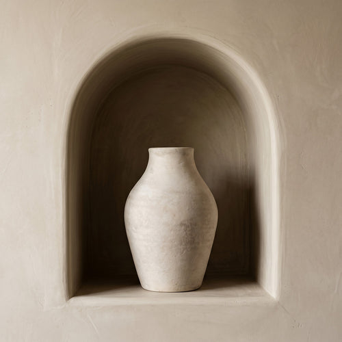 Raw Materials vaas - Chalk Sayala - créme - 20x20x33 cm