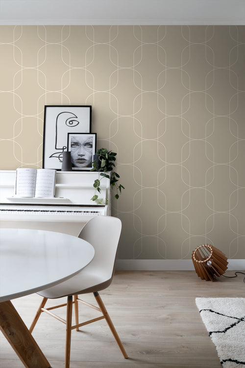 ESTAhome behang geometrische vormen beige - 50 x 900 cm - 139649