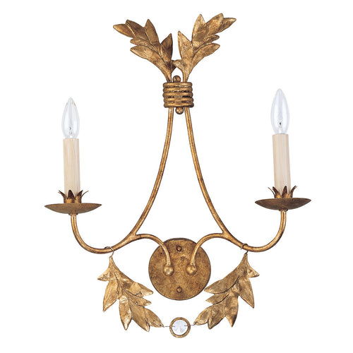 Elstead Sweet Olive - Wandlamp Kaars 2 Lichten Goud, E14