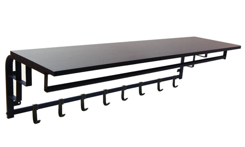 Furnilux Kapstok 110x30x27 cm - XXXL Wand kapstok De Luxe -FAMILIE Kapstok - Hoedenplank met 8 Haken - Industrieel Zwart - vtwonen shop