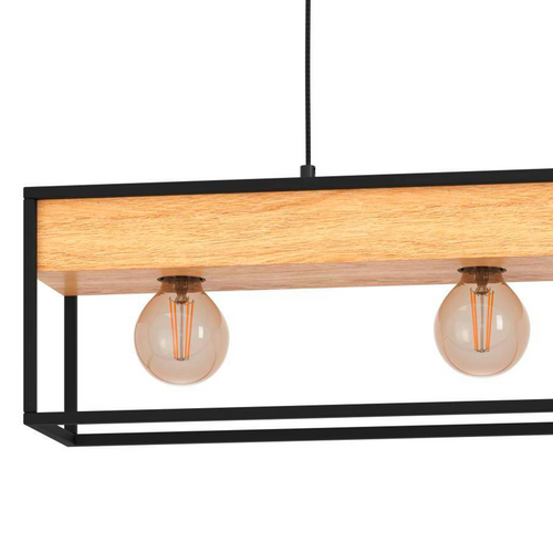 EGLO hanglamp Libertad 1 - e27 - 76 cm - zwart/bruin - vtwonen shop