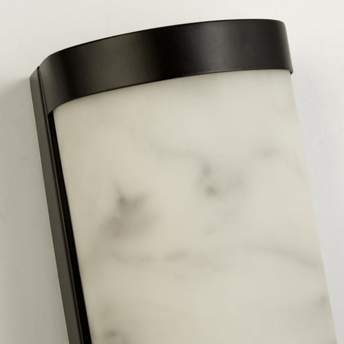 Searchlight Nile LED-wandlamp, matzwart metaal en gemarmerd hars