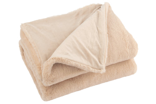 J-Line plaid Cutie - fleece deken – polyester – lichtcamel - 180 x 30 cm - vtwonen shop