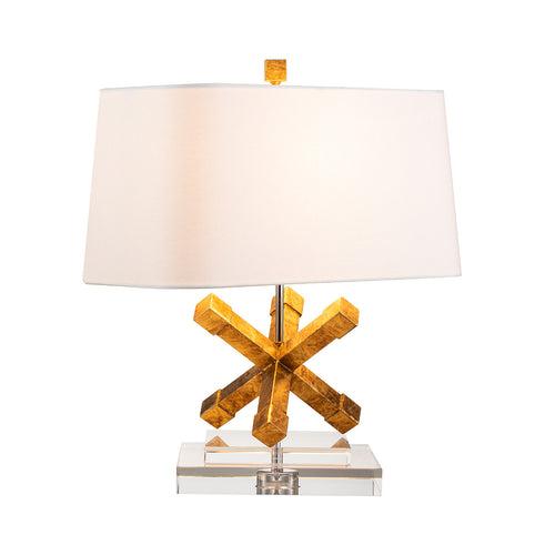 Elstead Jackson - 1 Lichte Vierkante Tafellamp Goud, E27