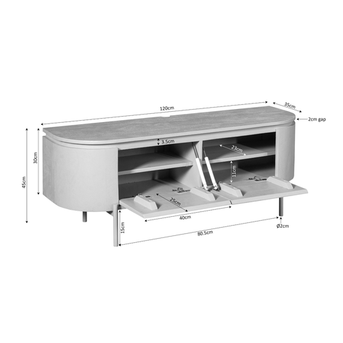 Starfurn - Tv meubel Excellent - Taupe - 35x120x30 cm
